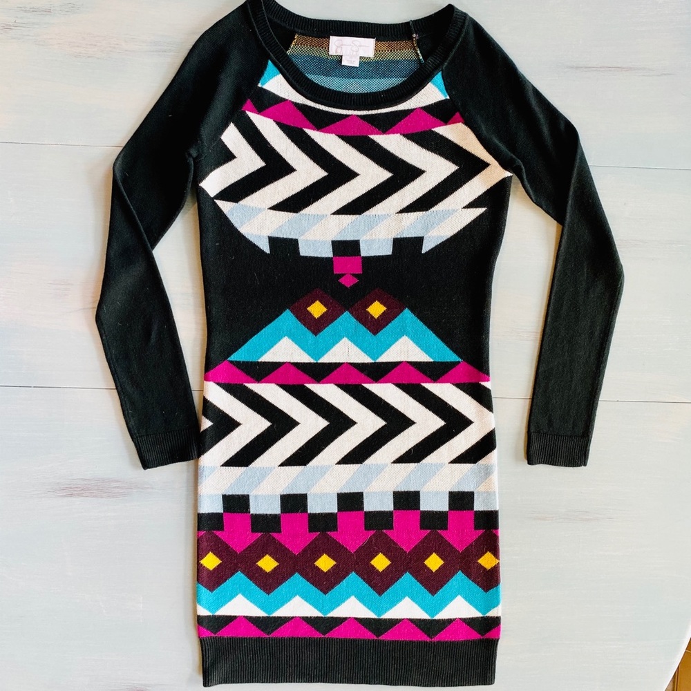 Jessica Simpson sweater dress multi colors XS